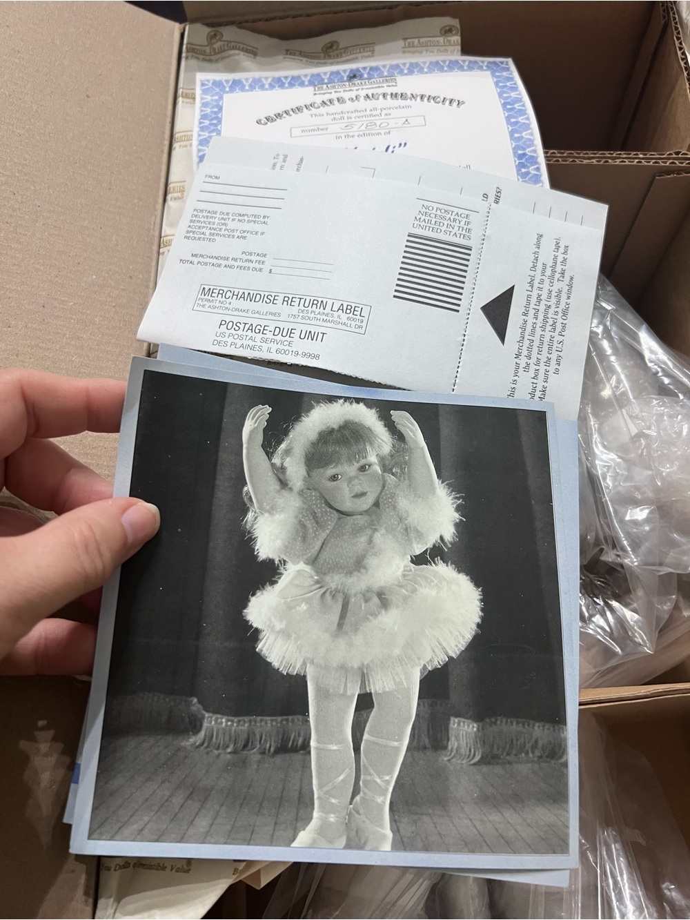 Ashton-Drake Heidi Porcelain Ballerina Doll Pat Bomar 1996 COA Original Box